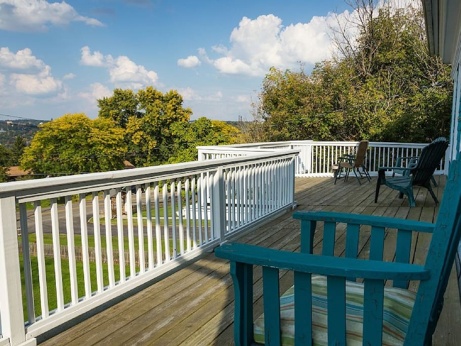 2nd floor deck with views east to Cornell and north to Cayuga lake