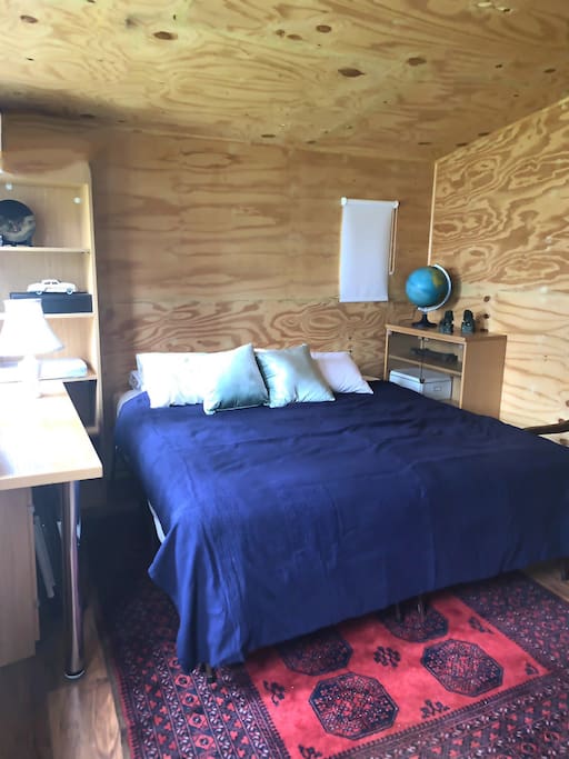 Bedroom - The bed is 2 attached single beds that can be easily separated.