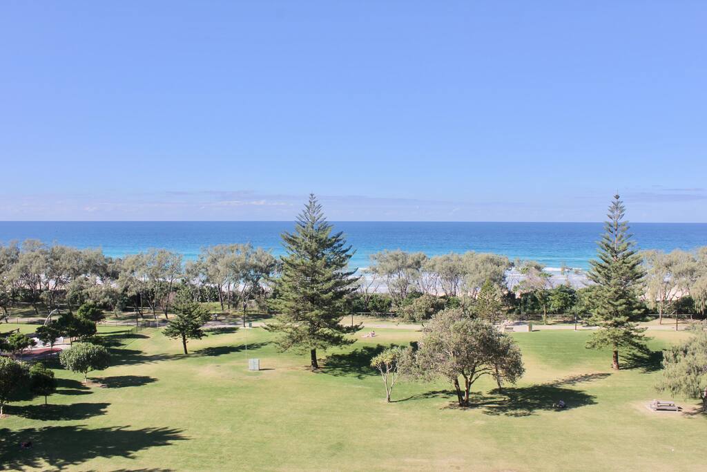 Beach front and park