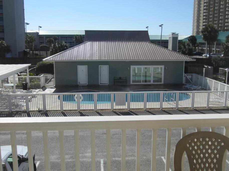 Balcony view of community pool