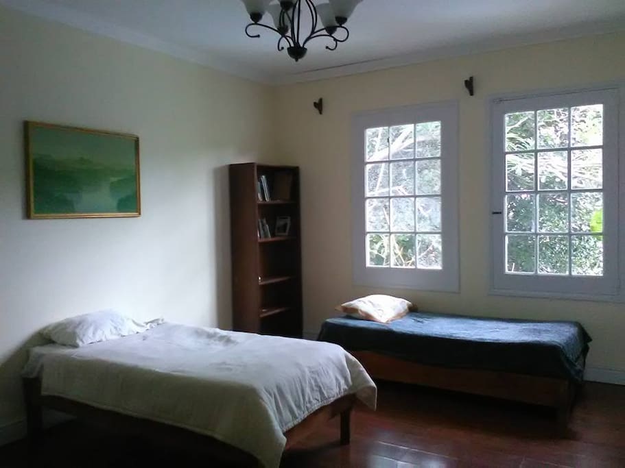 Twin bed room, private bathroom.