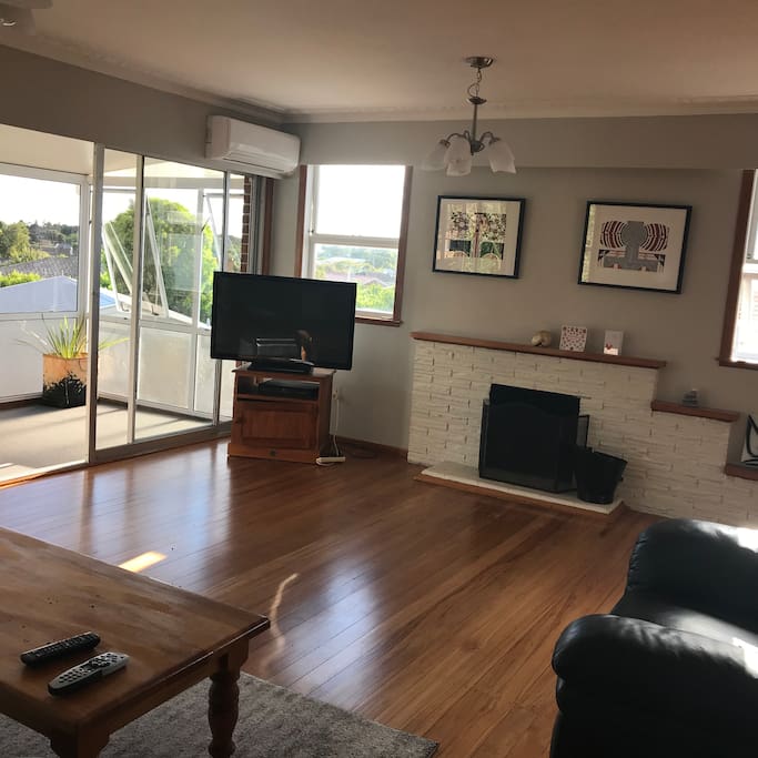 Lovely rimu floors in main living area upstairs