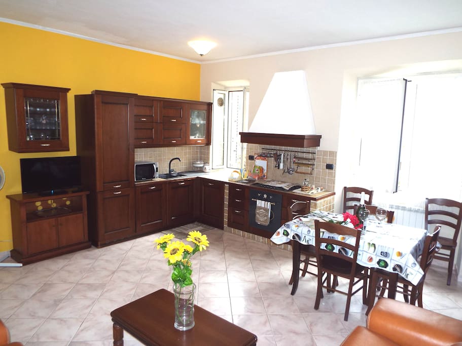 Living room with kitchen