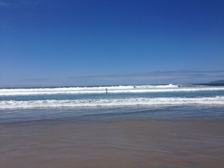 Uncrowded beach — oceanfront