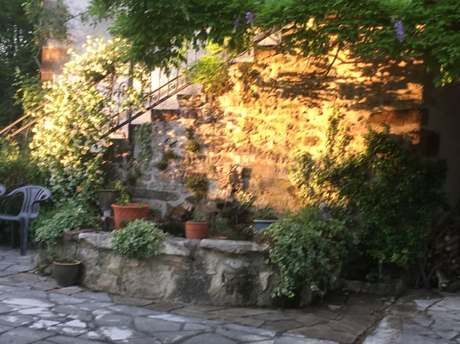 Fountain in the evening sun