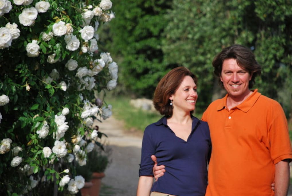 Laura and Filippo your hosts at at Ancora del Chianti Eco BB & Art Retreat