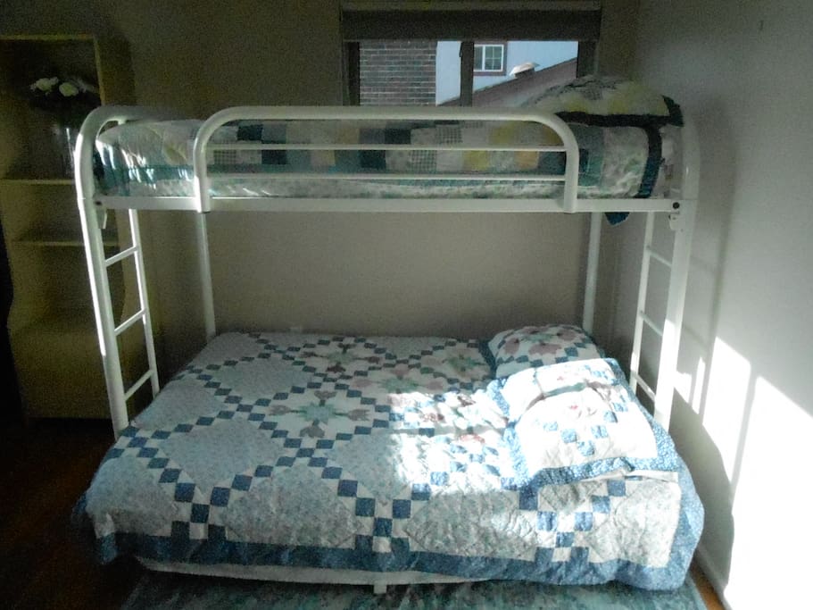 Comfortable bunk bed; can sleep up to three