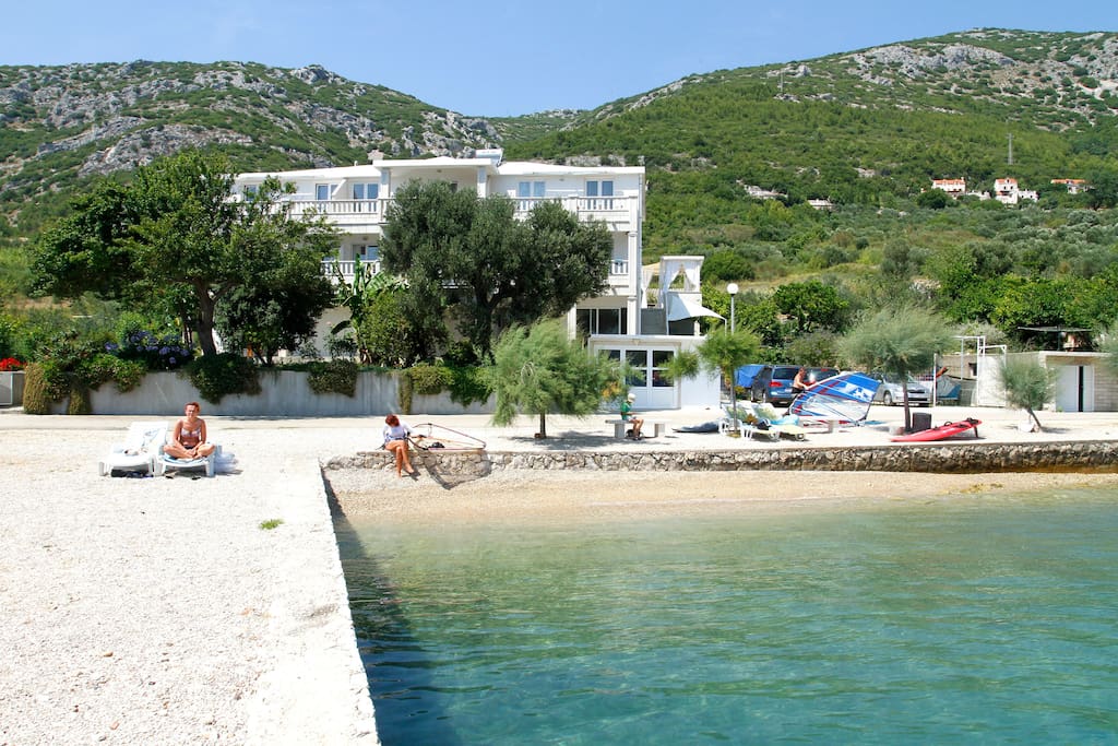House and the beach in front