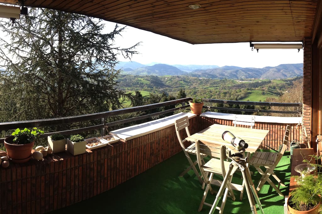 Enjoy your morning coffee with the song of birds in our cool balcony