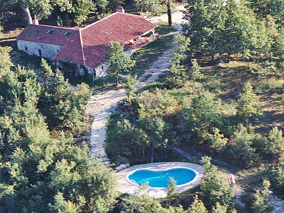 La maison de Coustals vue du ciel