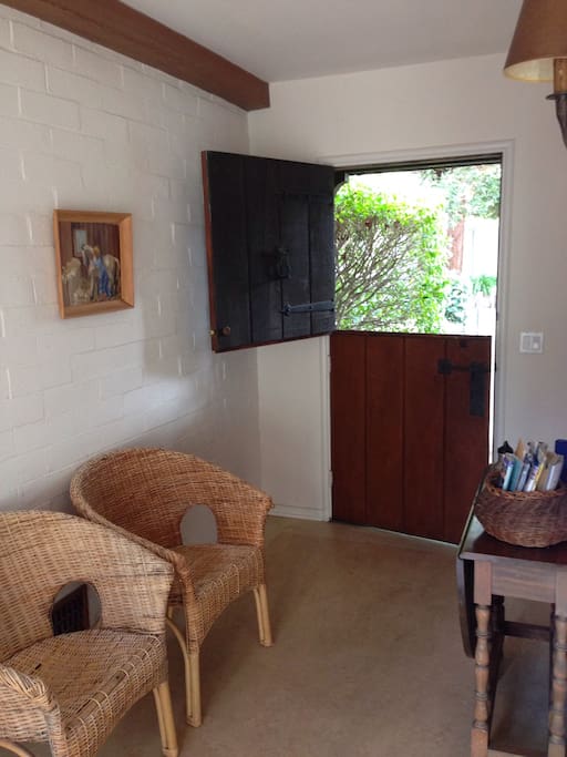A beautiful old Dutch door welcomes you into the cottage