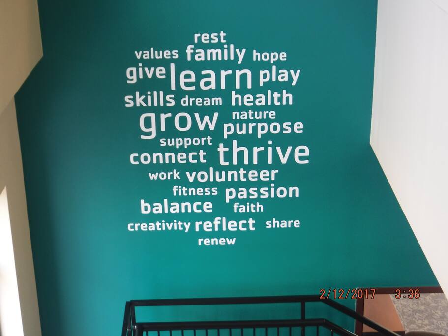 This is at the YMCA 1/4 mile down the street. Values I resonate with....