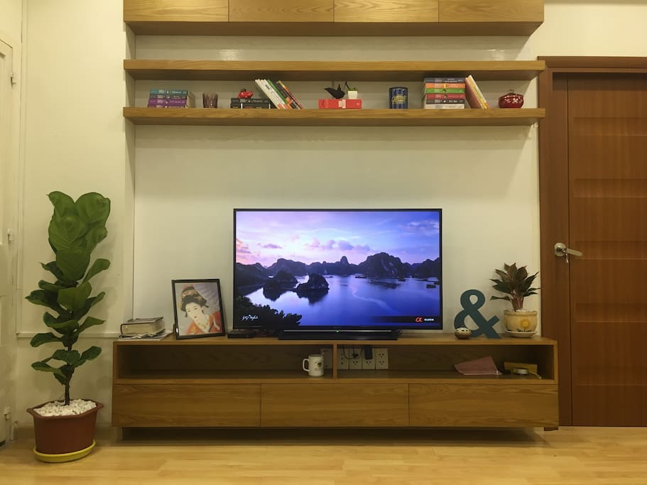 48" smart television with HD box, over hundred channels