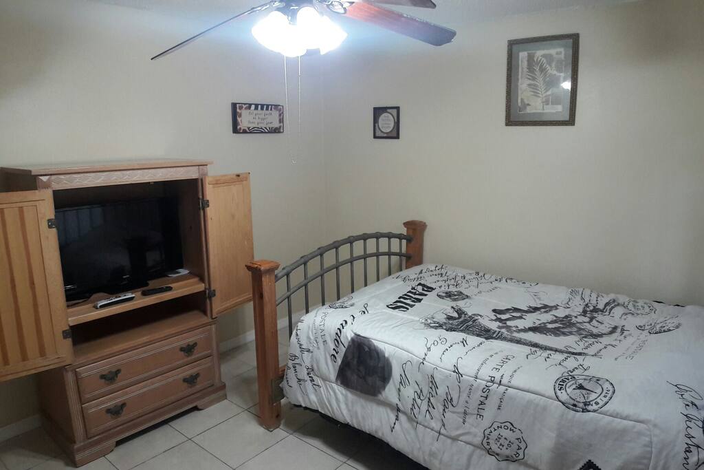 The room has a TV with cable for your entertainment!