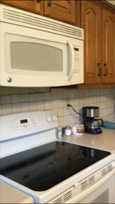 Microwave, blender and toaster in addition to all major appliances.
