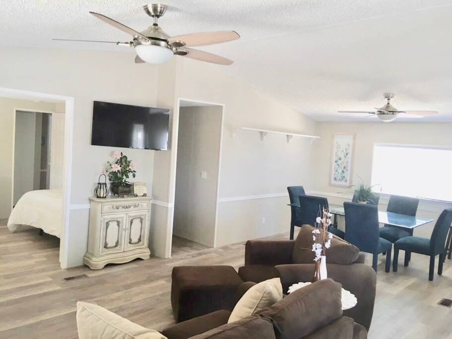 Open living space with tv
