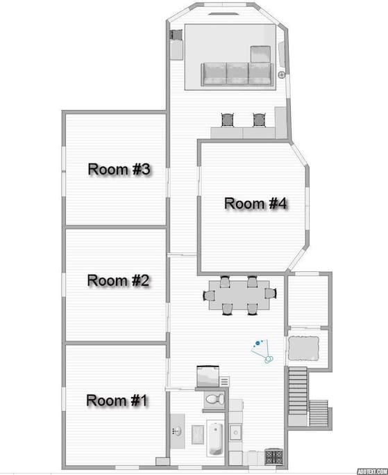 You are room #3. (not drawn to exact measurements)