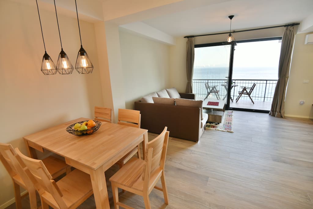 Open living and dining space