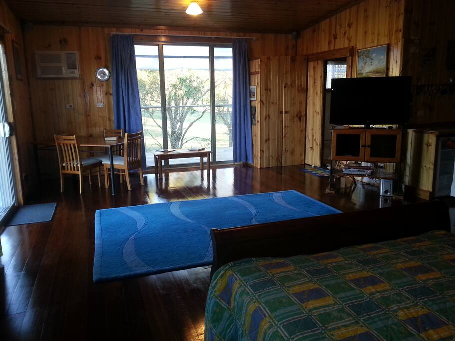 Lovely breezy room but also air-conditioned.
