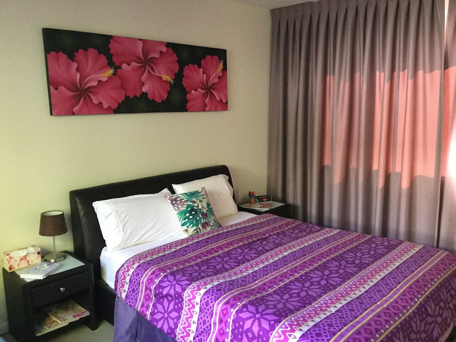 Your large airy bedroom with queen sized bed awaits you.