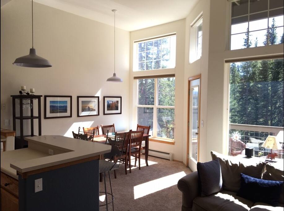 The main living space with TONS of natural light.