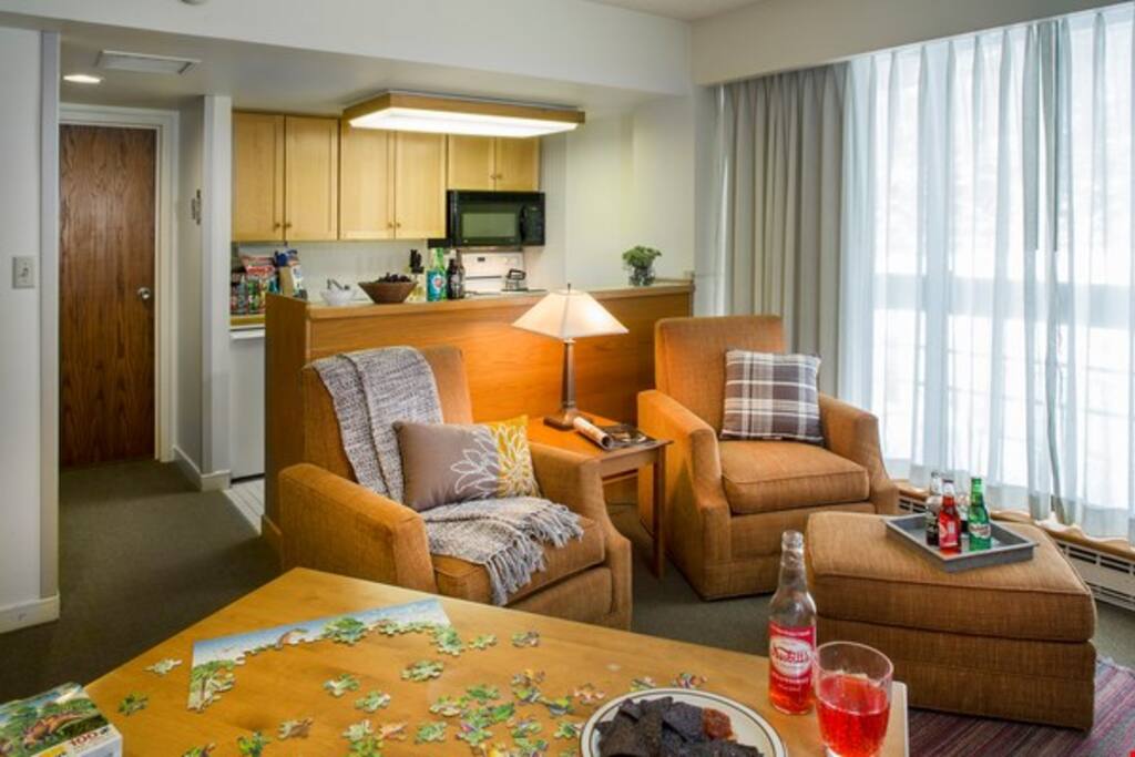 The kitchenette allows you to prepare snacks and meals in the privacy of your own unit.