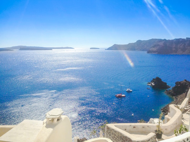 Panoramic View Oia Cave House Maisons cycladiques (Grèce) à louer à