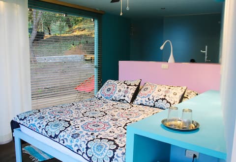 Sea container immersed in nature.