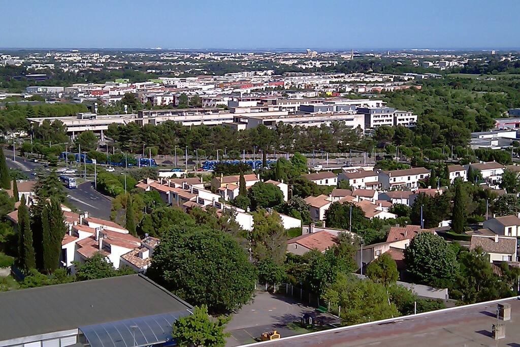 Chambre Vue-Tout-Montpellier, Tram1 devant, etc.
