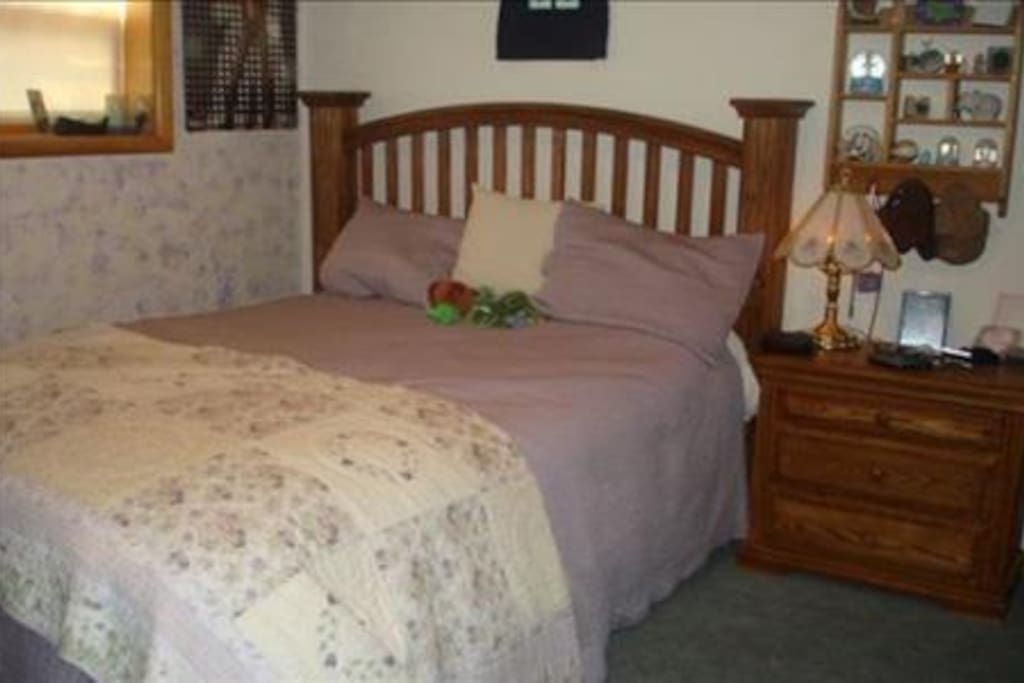 Private basement bedroom - queen bed