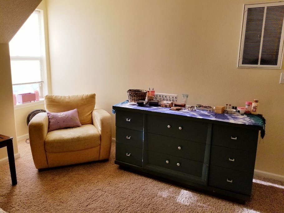 Dresser will be empty for guest use.