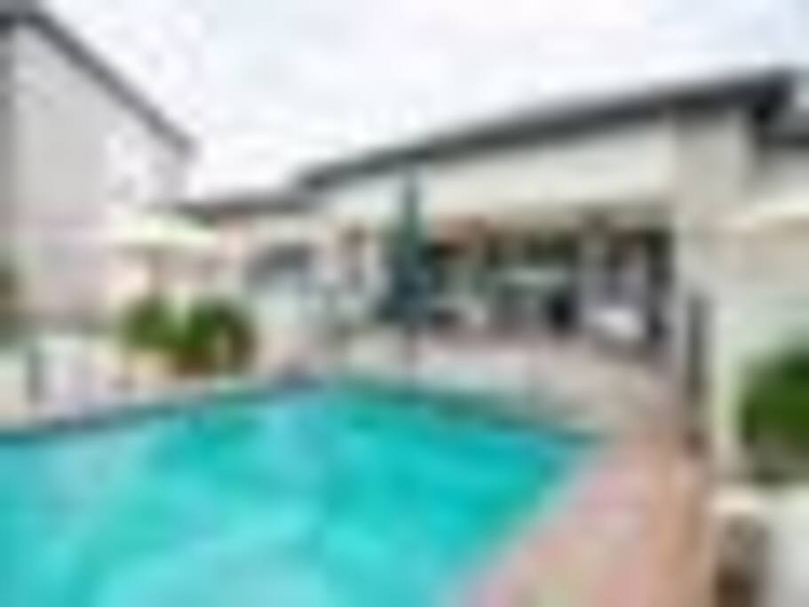Restaurant looking onto swimming pool