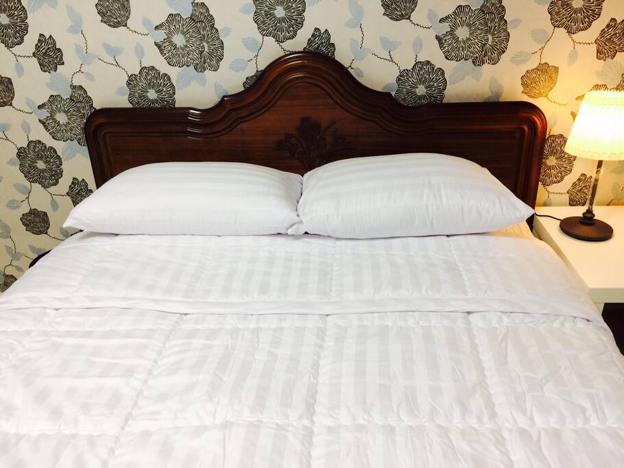 White and clean bed cover, blanket