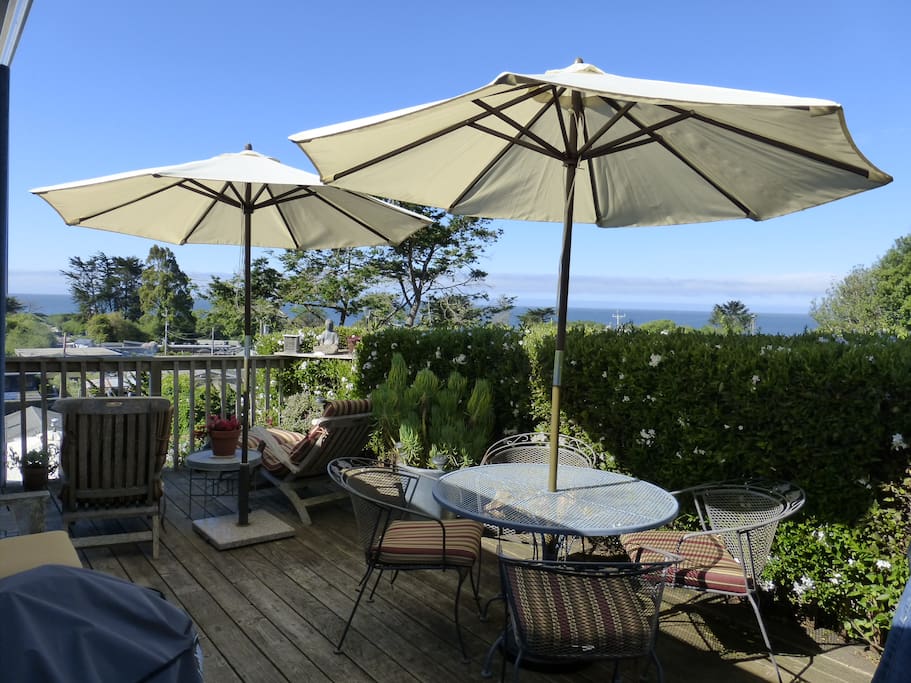 Deck-2 umbrellas, 2 lounges, outside dining for 4.