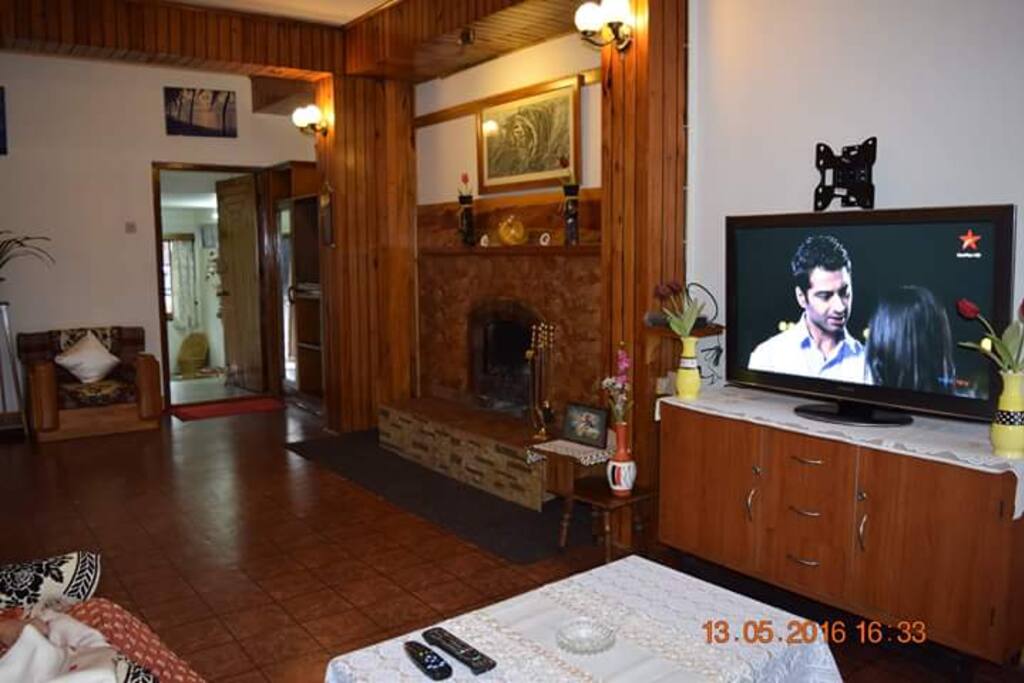 Lounge Room with wood Chimney