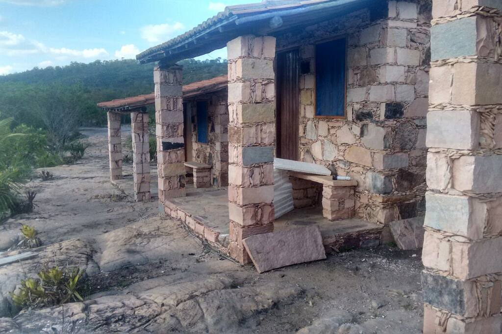 Visão externa dos chalés