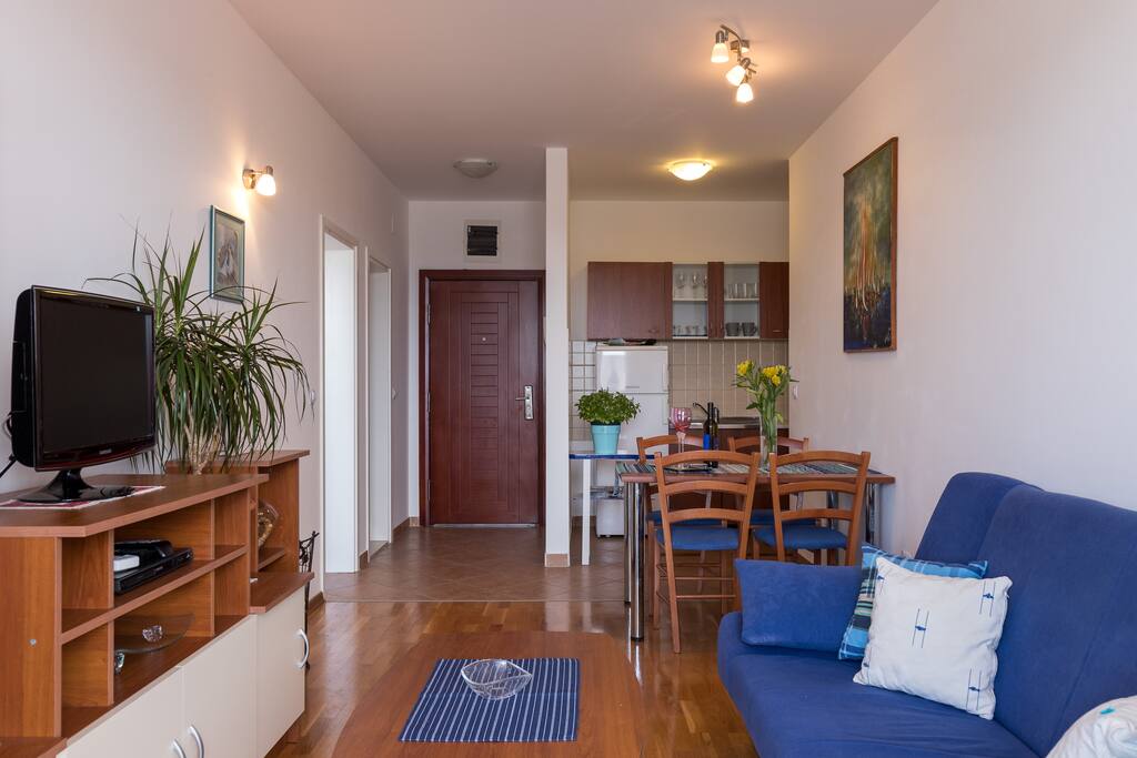 Living room with pull out sofa