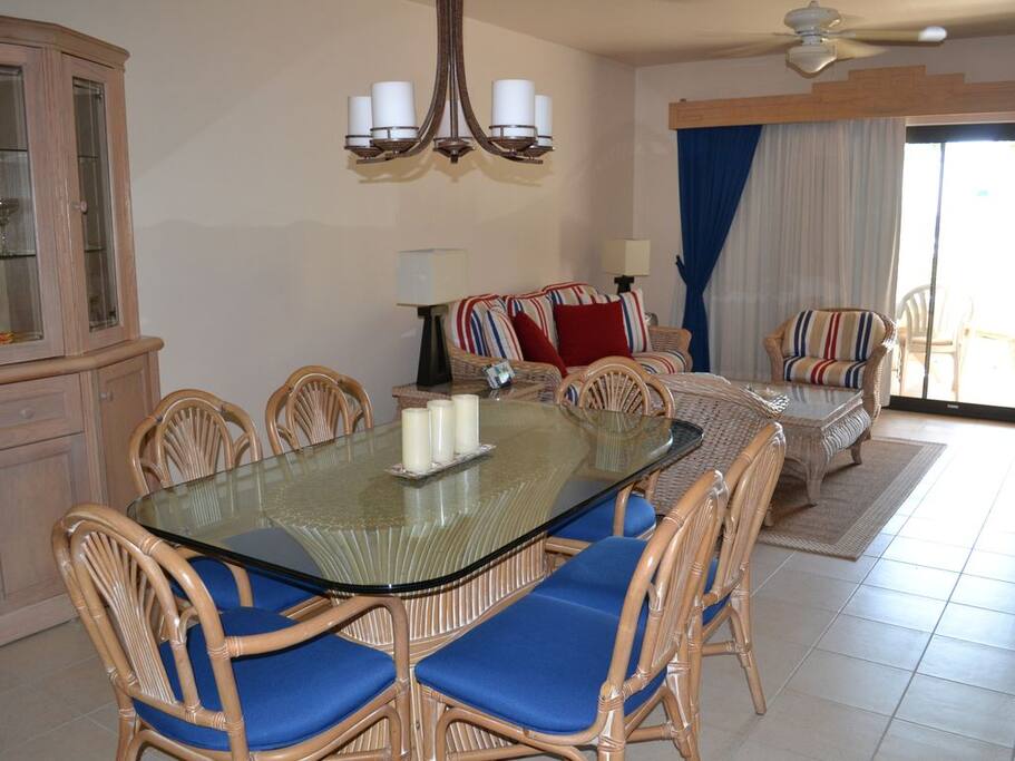 Large, bright and inviting living room and dining room