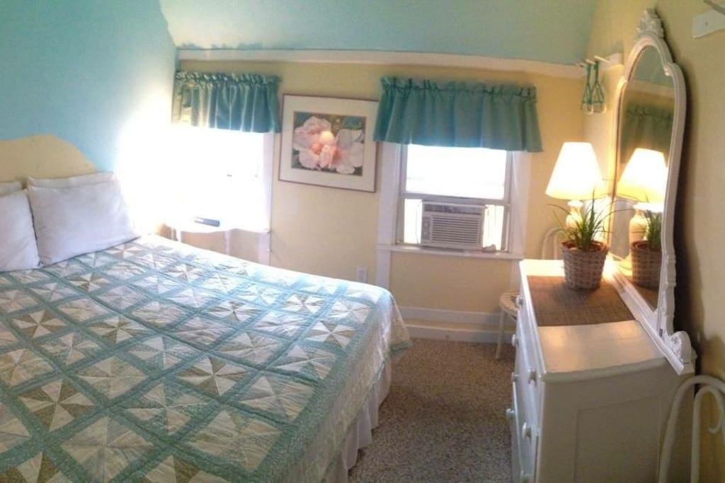 Beach Rose room; set up w/ king sized bed (option for 2 single beds). Private bathroom. A/C and heat.