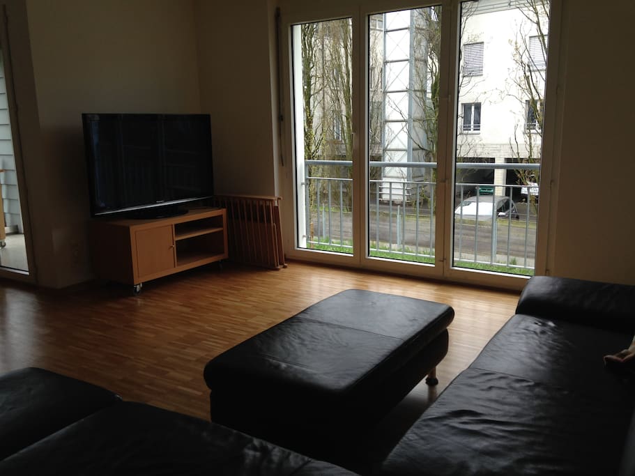 Wohnbereich mit Couch und TV
