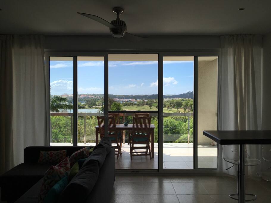 Gorgeous view of Mullet Bay Golf course and beach
