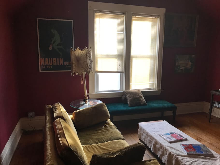 living room facing window