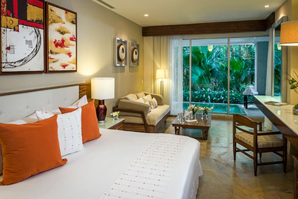 Master bedroom walks out to private pool