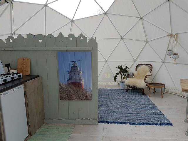 Uniek op Texel, slapen in een Glamping Dome