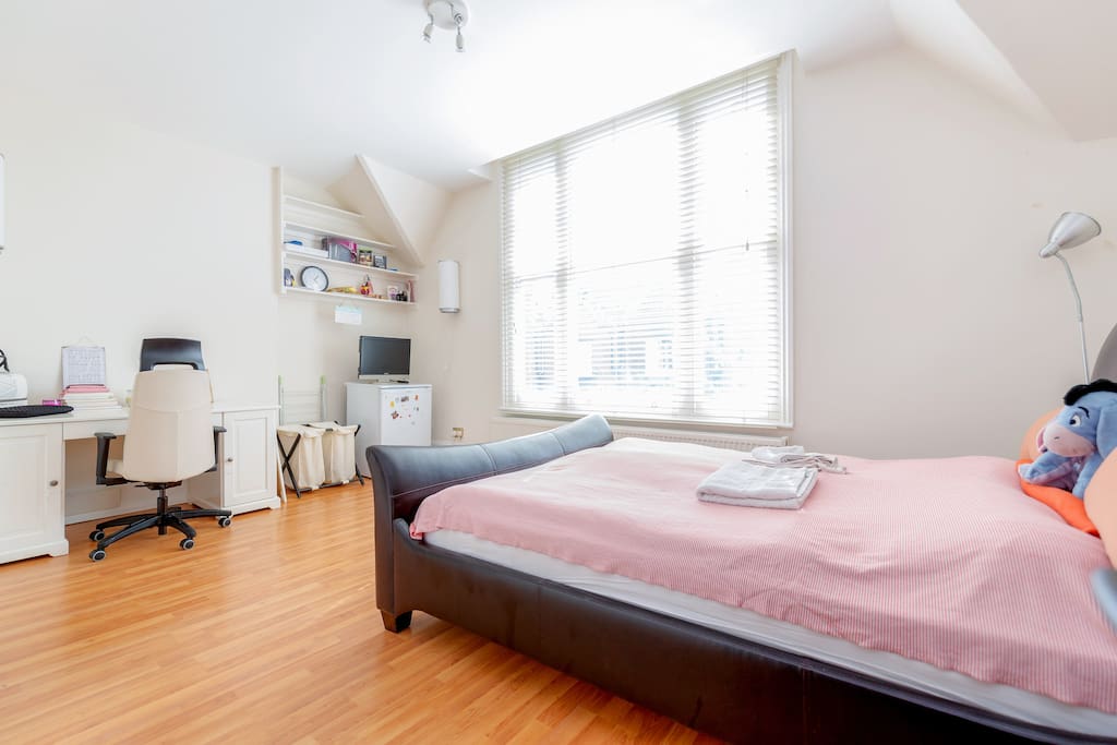 Bedroom also has microwave oven, kettle, toaster, coffee-tea