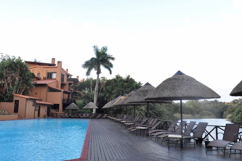 View of the pool and onwards onto the unit.(2nd from the left)