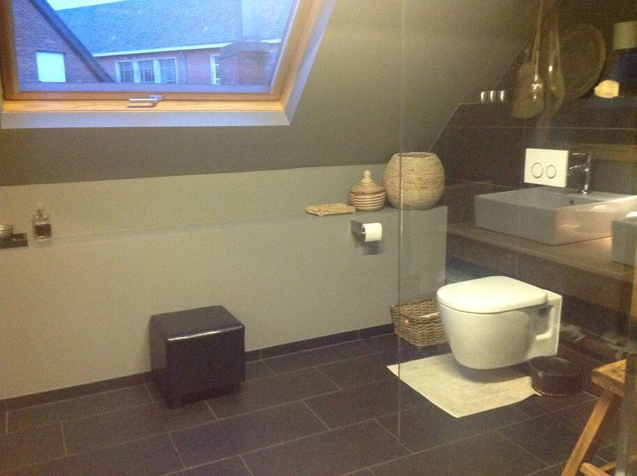Badkamer met inloopdouche.