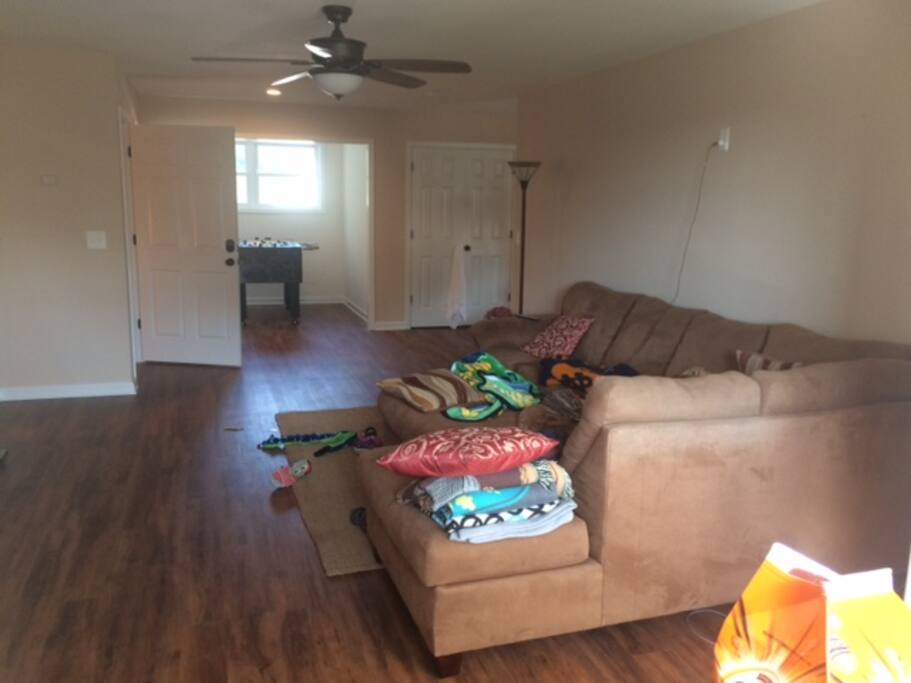 sitting room w TV/foosball