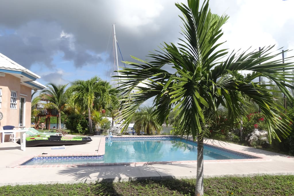 View of pool and canal