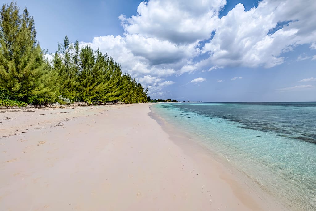 Looking left along the beach towards Banana Bay